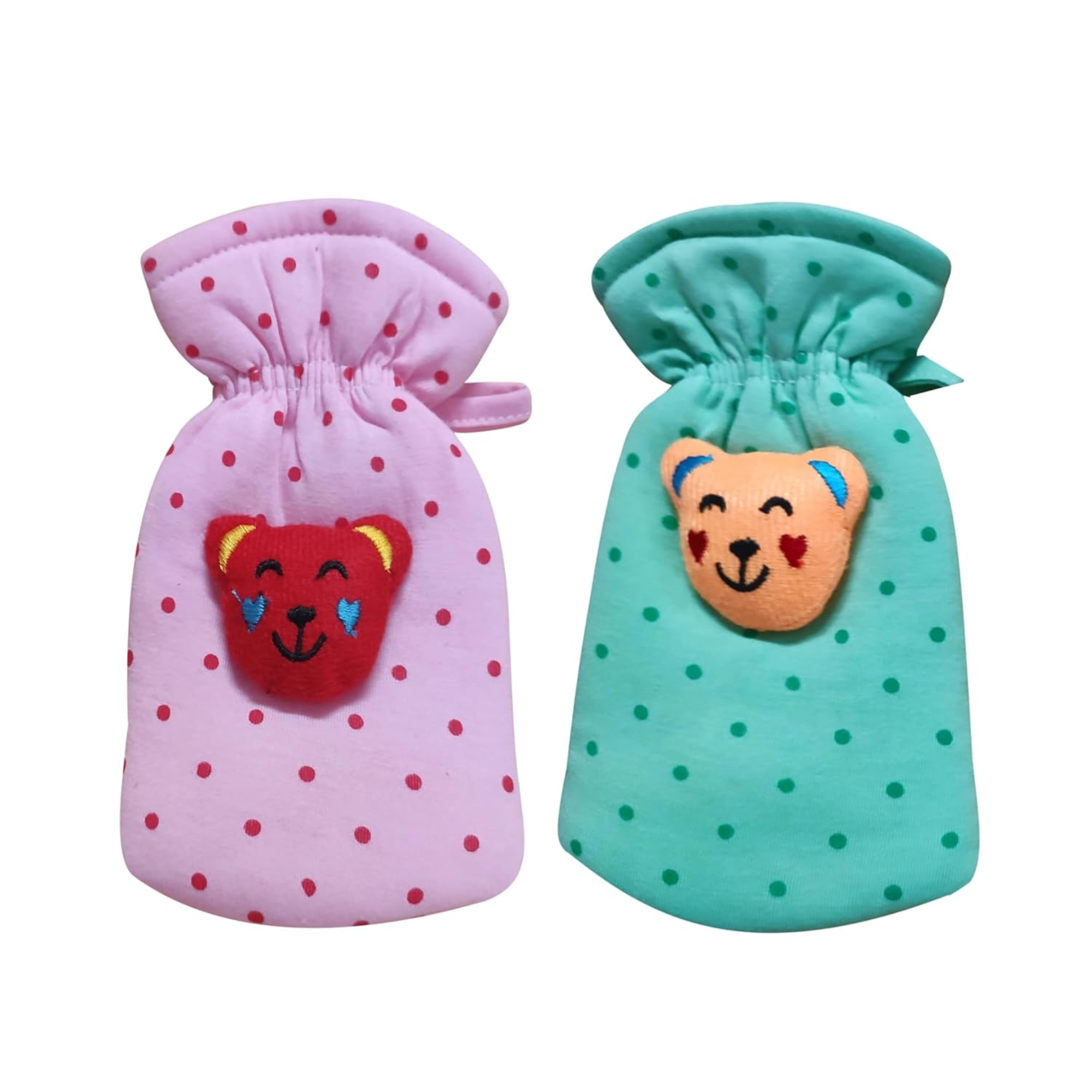 Dot Design Baby Soft Feeding Bottle Cover Pink & Green 